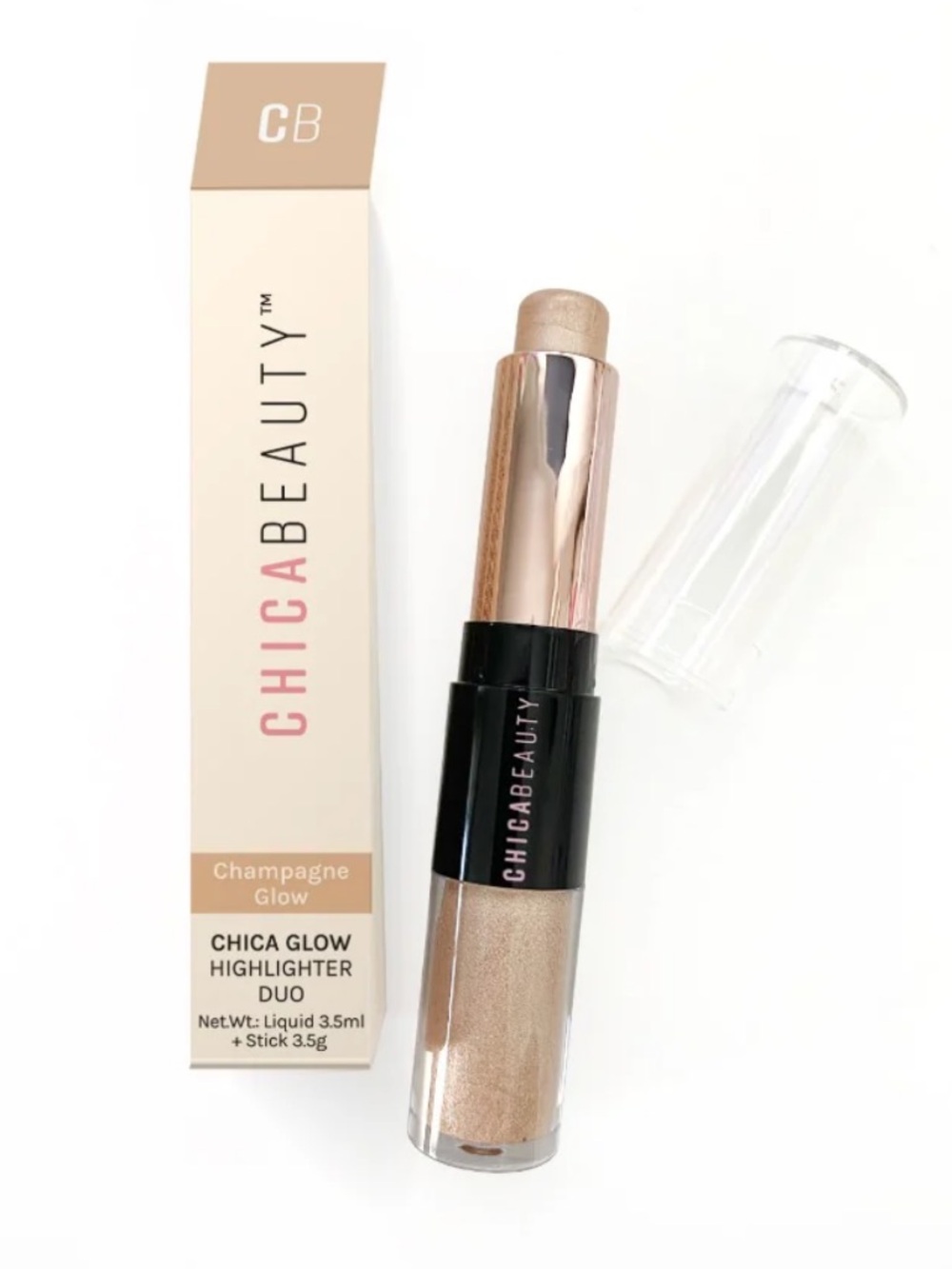 CHICA Beauty Champagne Glow Highlighter Duo - Shimmering Champagne